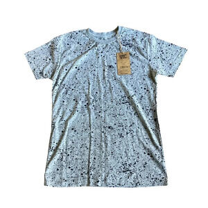 𝅺Vertical Sport Men's Gray Grey  Splatter w Anchors Cotton T-Shirt, Size S, NWT